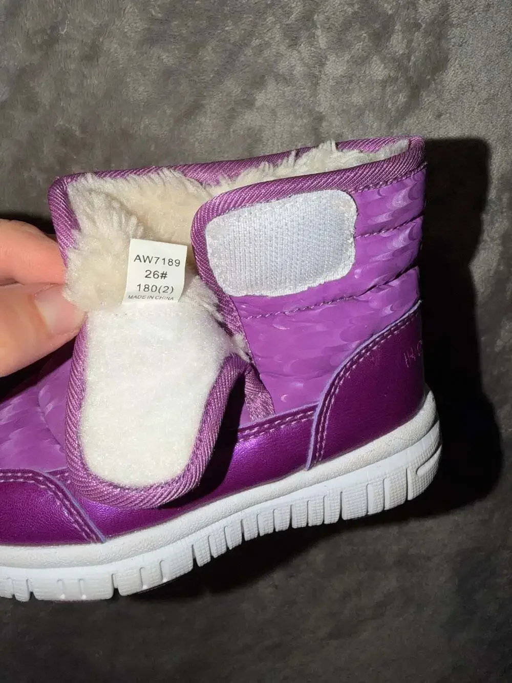 Hobibear Kids Purple Winter Snow Boots Warm Lined Ankle Boots